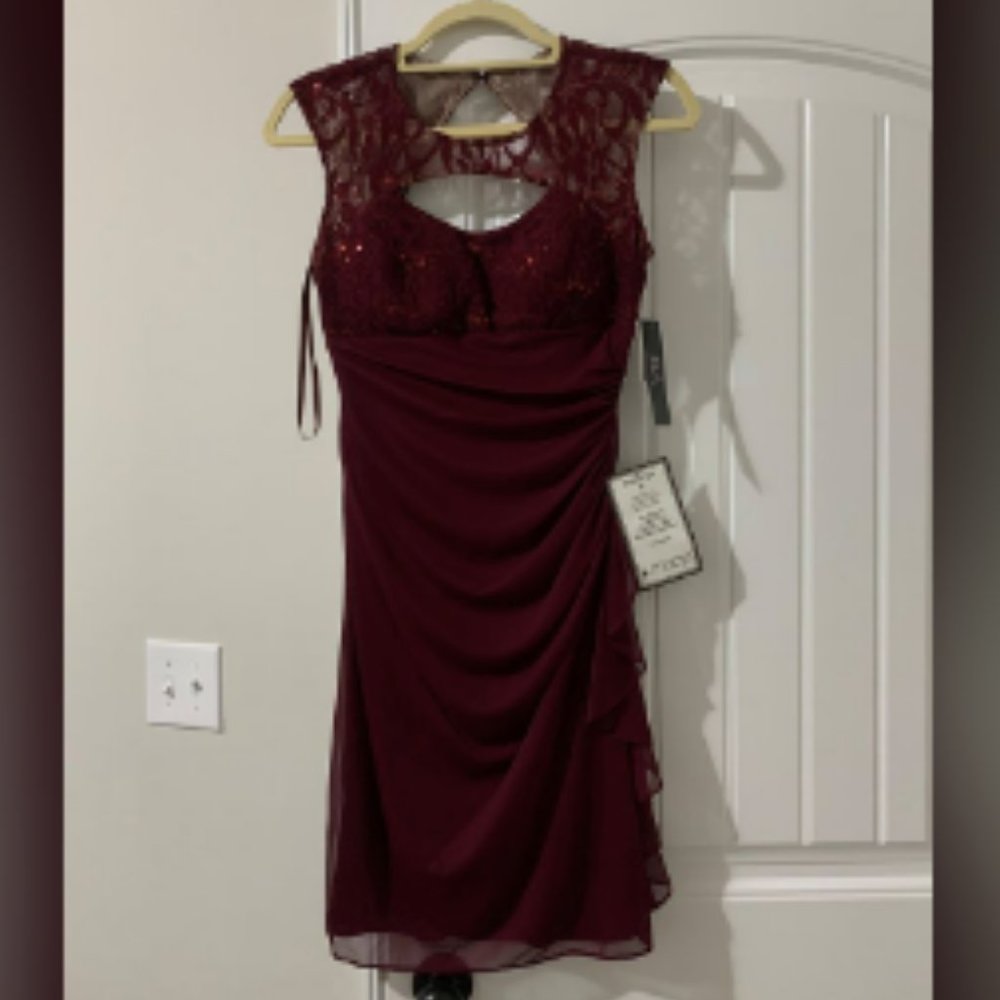 Plum Lace Illusion  Dress - NEW/Unworn